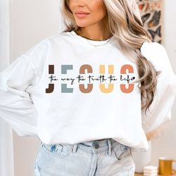 The Way The Truth The Life Svg Png, Jesus svg, Boho Christian Quote Png, Sleeve Shirt Svg, Faith Png Inspirational Quote