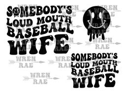 baseball wife loud mouth smiley png/svg original