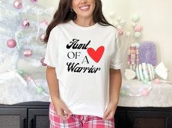 CHD Awareness Heart Aunt of a Warrior Support T-Shirt