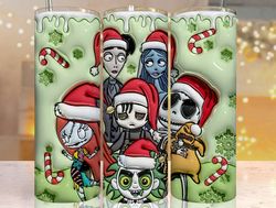3d inflated cartoon horror character christmas tumbler wrap, inflated christmas tumbler, 3d tumbler wrap, puffy tumbler,