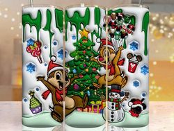 3d inflated cartoons christmas tumbler wrap, cartoon holiday tumbler png, 20 oz tumbler wrap, merry christmas, double tr