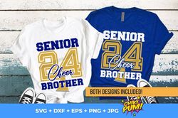 Senior 2024 Svg, Cheer Brother Svg, Football Brother Svg, Brother Shirt Svg Png Eps Dxf Jpg Cut files