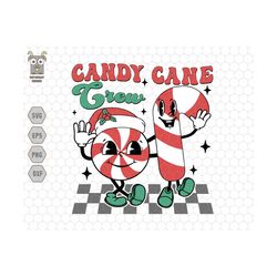 Candy Cane Crew Svg, Christmas Cakes Svg, Family Christmas Svg, Santa Hat Svg, Xmas Love Candy Boys Girls Svg, Retro Chr