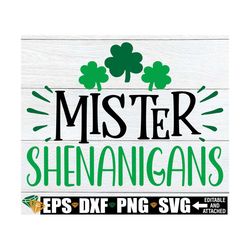 Mister Shenanigans, Kids St. Patrick's Day, St. Patrick's Day svg, Boy's St. Patrick's Day, Boys St. Paddy's Day,Funny S