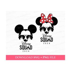 Bundle Squad 2024 Svg, Family Vacation Svg, Family Trip Svg, Matching Mouse Couple Svg, Magical Kingdom, Vacay Mode, Svg