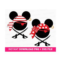 Bundle Pirates 2023 Svg, Family Vacation Svg, Couple Trip Svg, Magical Kingdom Svg, Mouse and Friend Pirates, Vacay Mode