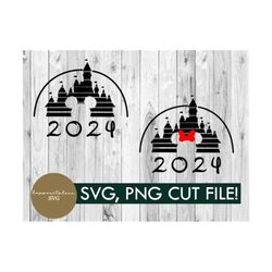 svg, png,2024, mickey castle, minnie castle, 2024, film, digital download, vacation, shirt, diy, cricut, family, mickey