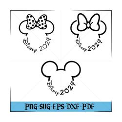 svg, png, family 2024, mickey, minnie, color bow, digital download, vacation, shirt, diy, cricut, family, mickey svg, gr
