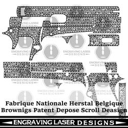 Engraving Laser Designs Fabrique-Nationale-Herstal-Belgique-Brownigs-Patent-Depose-Scroll-Deasign