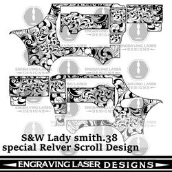 Engraving Laser Designs S&W Lady smith.38 special revolver Scroll Design