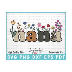Nana Svg - Wild Flower And Leopard Print Svg - Mimi Png Sublimation, Grandma Svg, Granny Svg, Mother day Svg Flower Png,