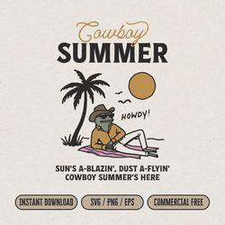 Frog Cowboy Summer SVG for Print & Laser Cut, Western Summer Cowboy Frog Trending Shirt Design PNG Clipart, Retro Ugly T