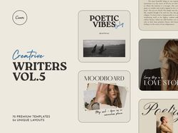 canva templates for writers, poets, authors, and bloggers | 72 canva instagram templates for creative writers, poets | a