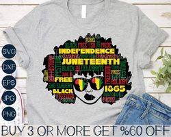 Juneteenth Svg, Afro Woman SVG, Black History SVG, Melanin, Juneteenth Shirt Png, 1865, Svg Files For Cricut, Sublimatio
