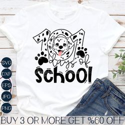 101 Days of School SVG, Dog Lover SVG, Funny 100 Days of School SVG, Dalmatian Svg, Png, Files For Cricut, Sublimation D