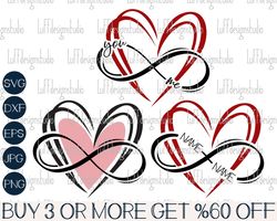 Infinity Heart SVG, Valentines SVG, Love SVG, Infinity Svg, Heart Png, Valentine Shirt Svg, Files For Cricut, Sublimatio