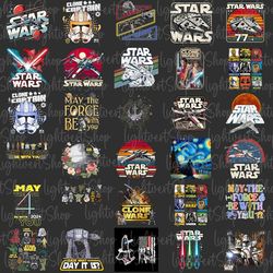 Bundle 30 Files May The 4th Be With You Png, Cartoon 4th Be With You, May The Fourth Be With You Png, Sublimation Design