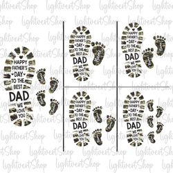 Happy Father's Day To The Best Dad We Love You Png, Custom Foot Print Png, Happy Father's Day, Dad Kid Footprints Png, D