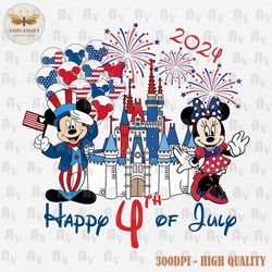 Mouse And Friends PNG, Retro 4th Of July Png, Magical Castle Png, Happy 4th of July Png, Fourth of July, America Flag, I