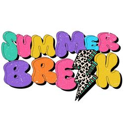 Summer Break PNG, Leopard Lightning Bolt, Teacher, End Of Year, School, File For sublimation Or Print, Digital Download