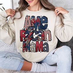 American Mama Png, Retro Sparkly America Png, 4th Of July PNG, 4th Of July Sublimation Design, Mama Png, Patriotic Png,