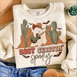 Boot Scootin, Halloween PNG, Spooky PNG, Western Halloween png, Western ghost png, Cowboy Halloween PNG, Sublimation Png