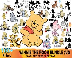100 Winnie The Pooh Bundle Svg, Disney Svg, Pooh Characters