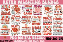 Retro Valentines PNG Sublimation Bundle