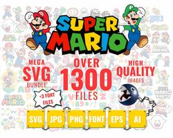 Super Mario SVG Bundle for Cricut and Sublimation, Mario Cut Files, Mario Clipart