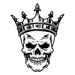 Skull King SVG | Skull With Crown SVG | Skeleton SVG | Ruler Royalty Conquer Sire Kingdom | Cut Files Clipart Vector Dig