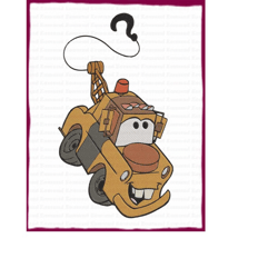 Tow Mater Cars Filled Embroidery Design 5 - Instant Download