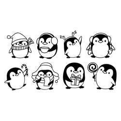 Penguin SVG, Christmas penguin Svg, Penguin Clipart, Winter penguin Svg, Animal svg, Penguin Cut File, Cute baby penguin