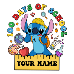 CUSTOM 100 Days Of School PNG,100 Days Of School Cartoon Shirt Png