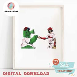 Phillie Phanatic With Philadelphia Phillies Player PNG