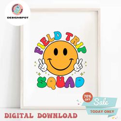 Groovy Field Day Squad Smiley Face SVG