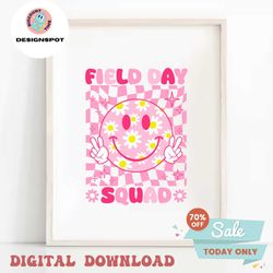 Checkered Field Day Squad Floral Face SVG