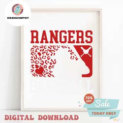 Retro Rangers Baseball MLB Player Logo SVG