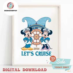 Retro Lets Cruise 2024 Disney Ship PNG