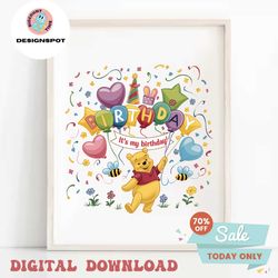 Winnie The Pooh Its My Birthday PNG