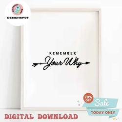 Remember Your Why svg, Instant DOWNLOAD for Cricut, png dxf Files, Inspirational Quotes svg, Love Yourself svg, Motivati