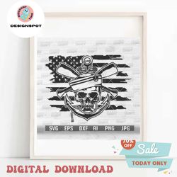 US Marine Navy Skull svg | Sailman Clipart | Sailor Dad Gift Idea dxf | Military Shirt png | Soldier Cutfile | Veteran S