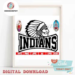 Indians svg, Indian svg, Indians mascot png, Indians png, Indian png, cricut silhouette file, sport, Indians mascot svg
