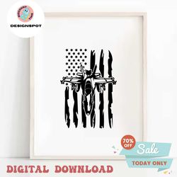 US Jet Fighter SVG | Air Force SVG | F18 War Plane Decals Graphics | Cricut Silhouette Cutting File Printable Clipart Di