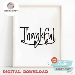Thankful SVG Thankful Clip Art Thankful DXF Decoration SVG Thankful Cut File Thankful Cricut File Thankful