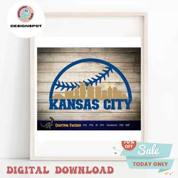 Kansas City Baseball Skyline for cutting & SVG, AI, PNG, Cricut and Silhouette Studio