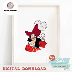 Captain Hook SVG, Peter Pan SVG, Disneyland Ears SVG, files for cricut, instant download, Cricut, clip art and image fil