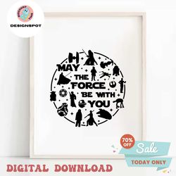 Star Wars May the 40th Be With You Word Bubble Dis ney Shirt SVG File for Vinyl Cutting Machines Silhouette Cricut Broth