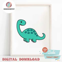 Cute Dinosaur Layered SVG cut file for Cricut Silhouette Baby Brontosaurus Clipart Dino PNG Jurassic Animal Toddler Boy