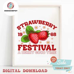 Strawberry Festival 1968 Png, Strawberry Festival PNG, Retro Strawberry PNG, Strawberry png, Strawberry, Strawberry Png