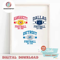 Football Detroit Lions Chiefs Dallas SVG Bundle